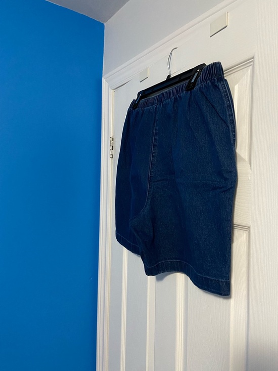 Alia Women's Blue Denim Shorts with Elastic Waist Size 14P - Picture 6 of 9